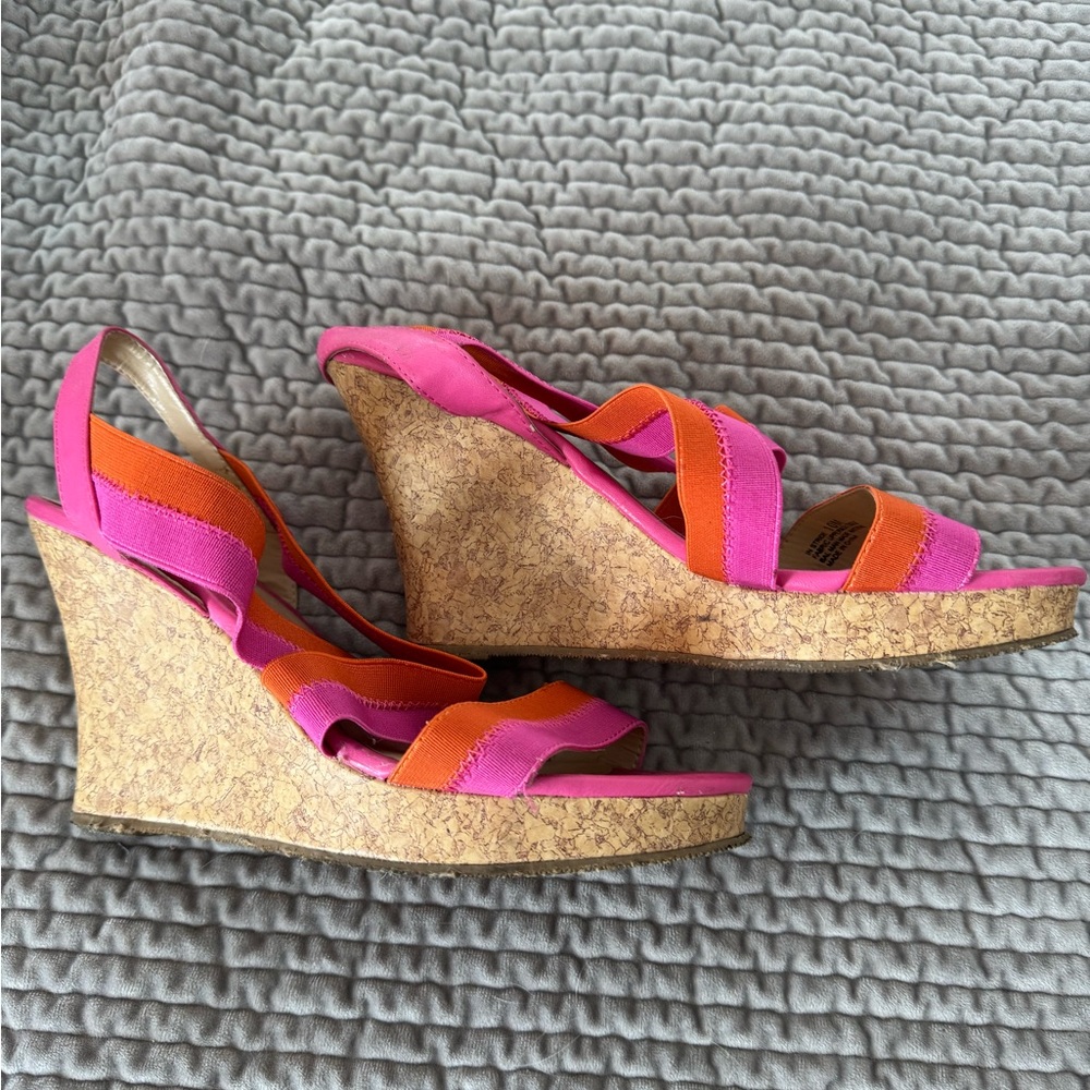 Chinese Laundry Vibrant Pink and Orange Sandals - Picture 2 of 4